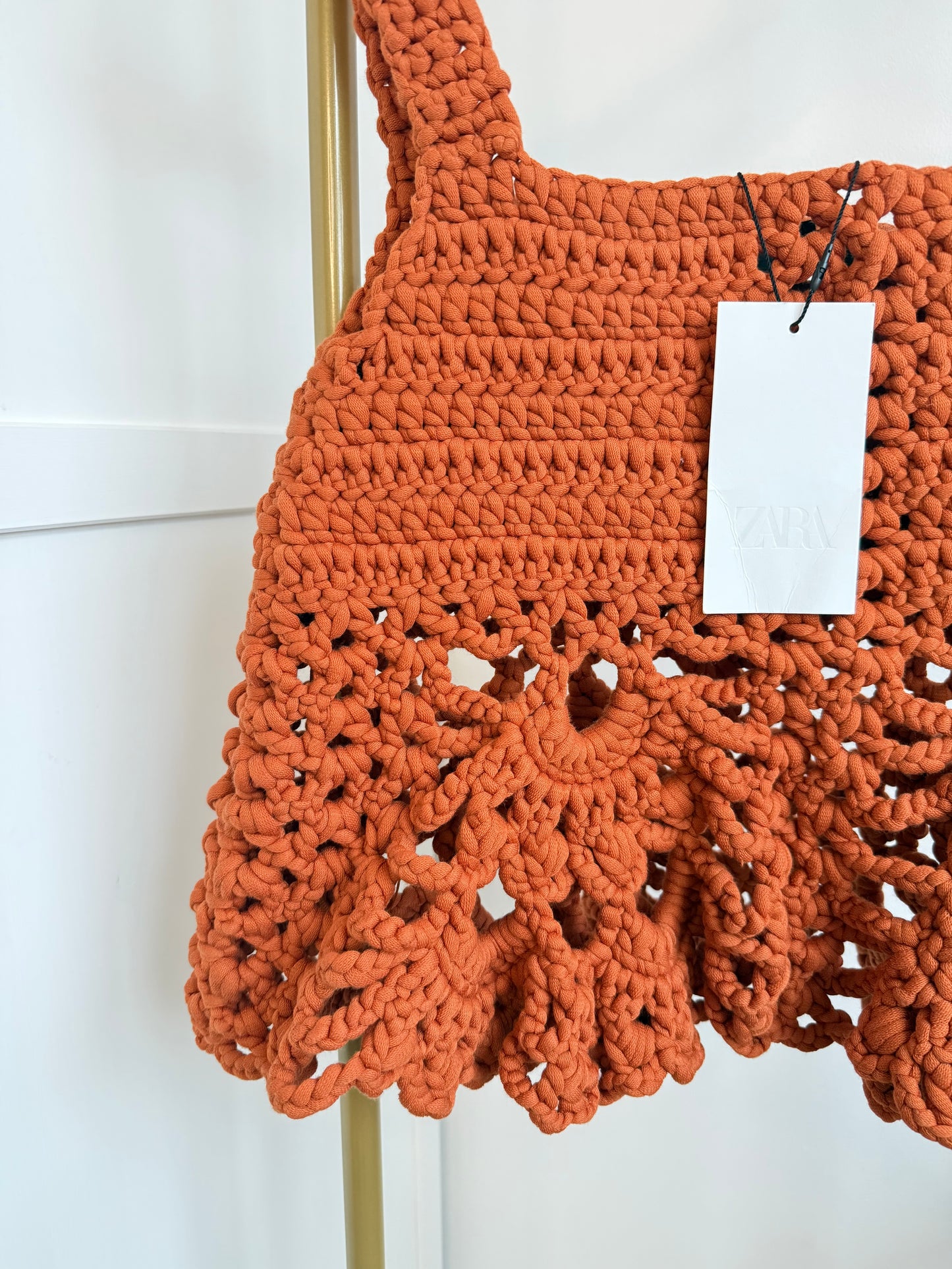 Zara Orange Chunky Knit Top 0021/020