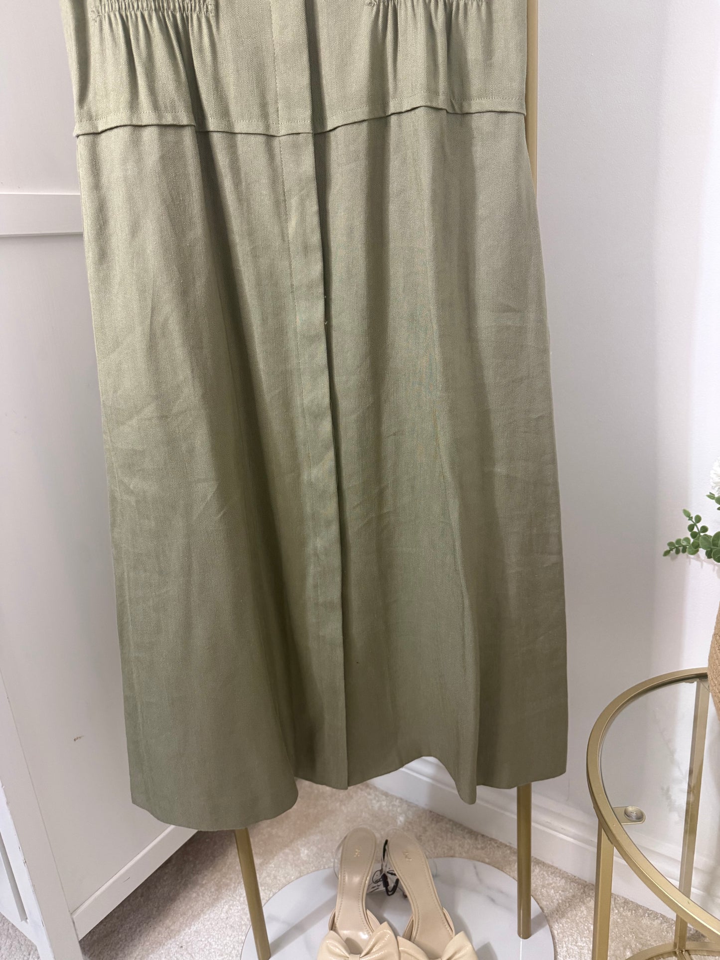Zara Khaki Shirt Midi Dress 8423/168
