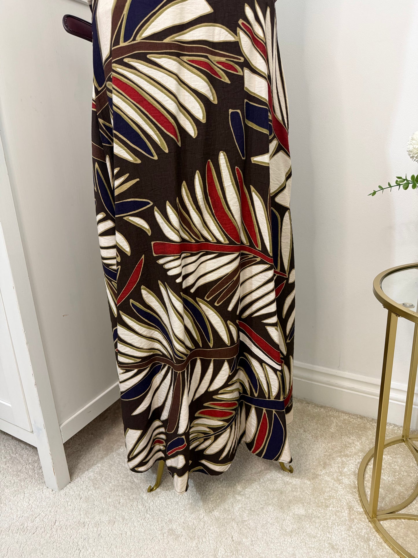 Zara printed belted midi dress