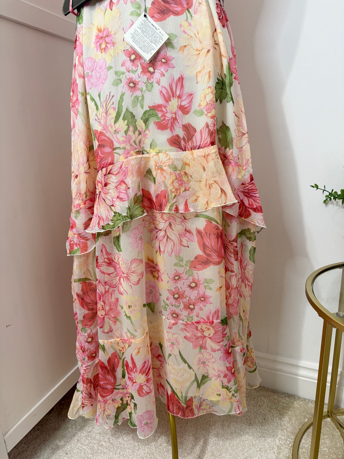 Zara floral belted midi dress 3713/359