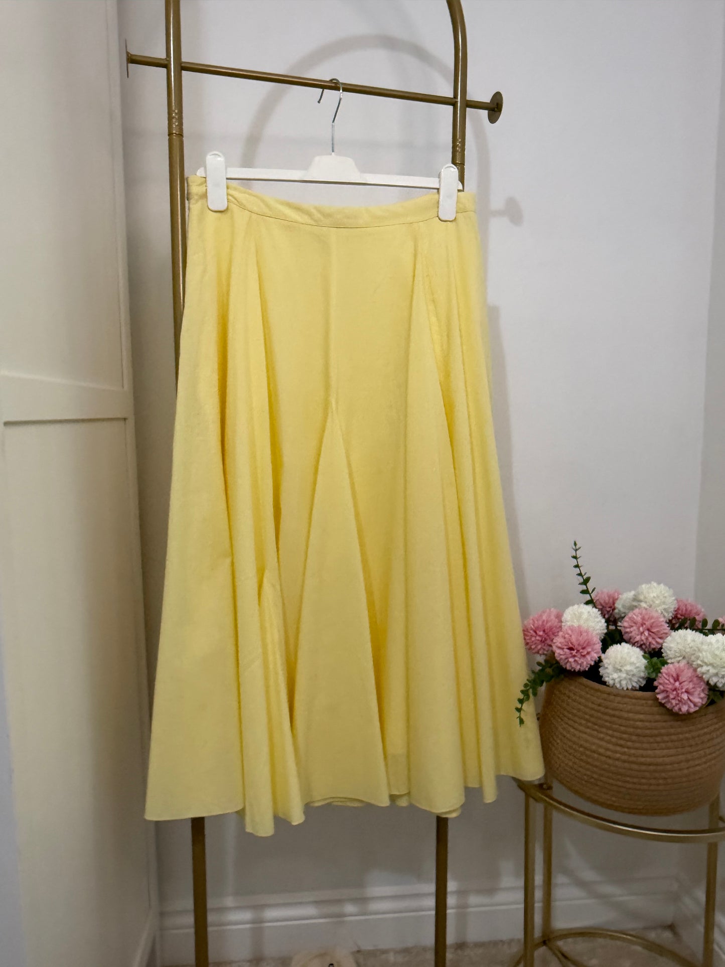 Zara Yellow Midi Skirt