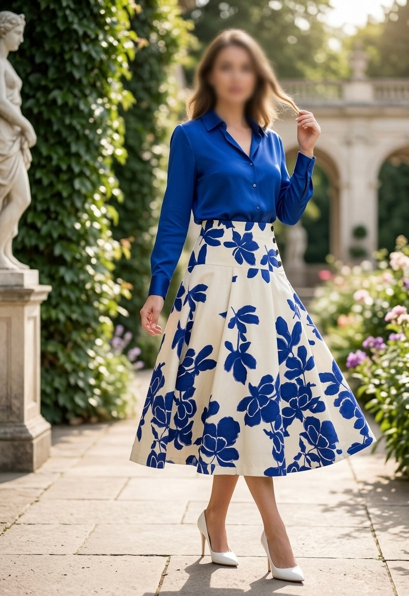 Zara Floral Midi Skirt