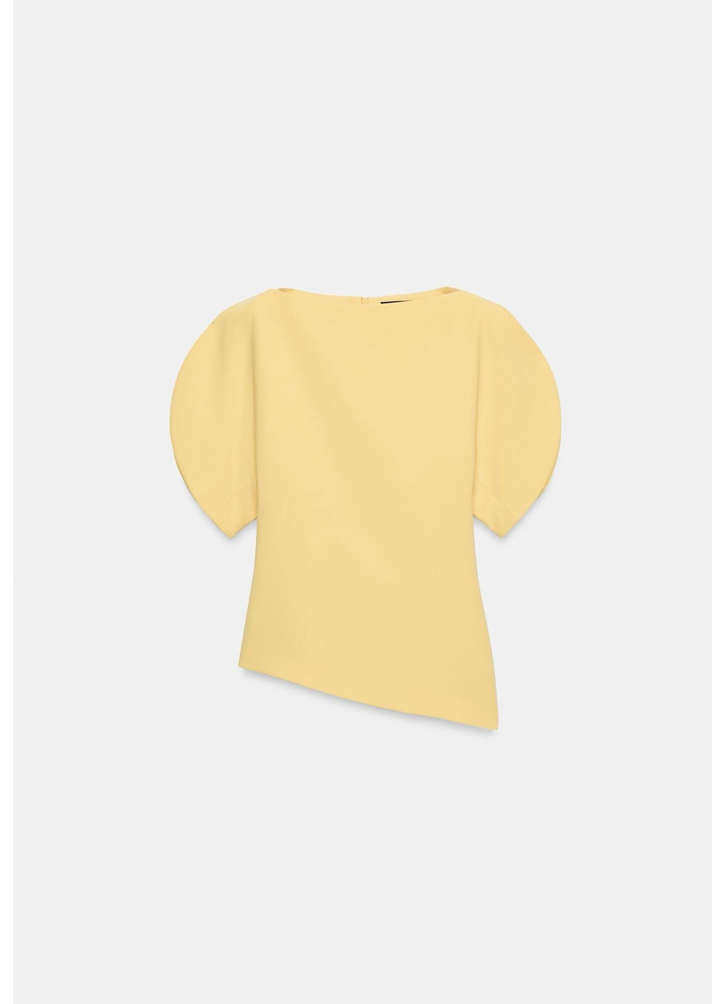 Yellow Short Sleeve Asymmetric Top