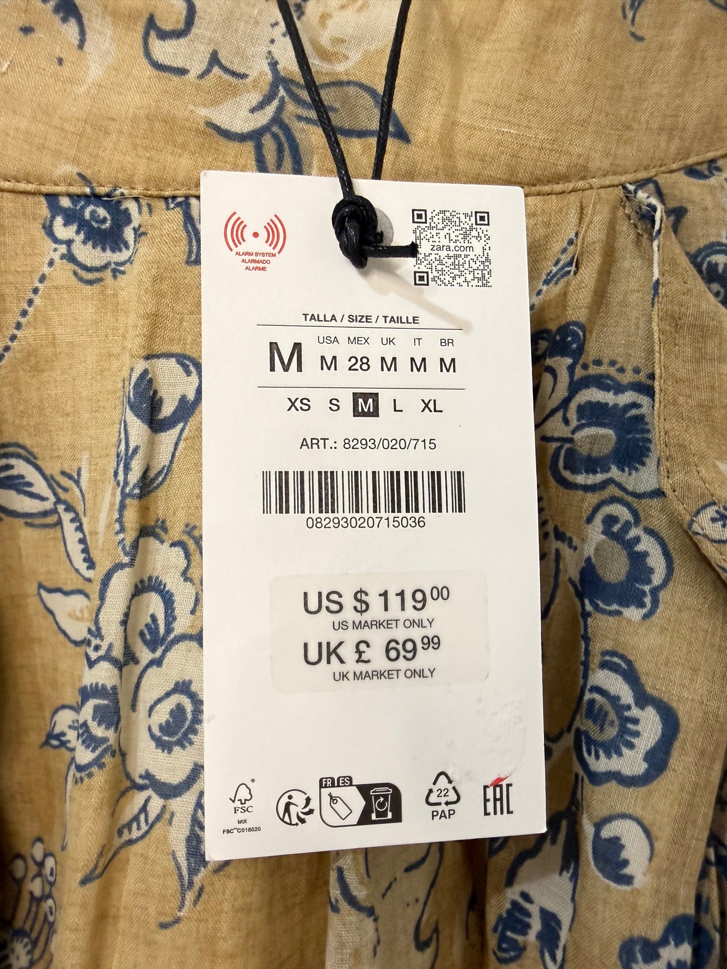Zara Printed Midi Skirt