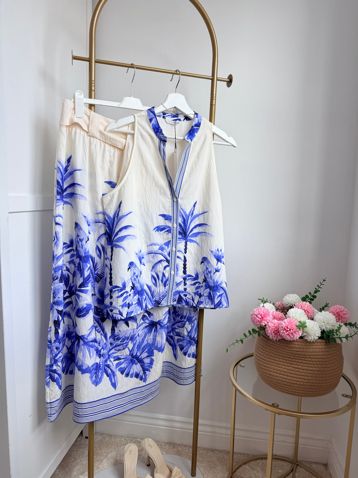 Printed Co Ord Set Blouse and Skirt