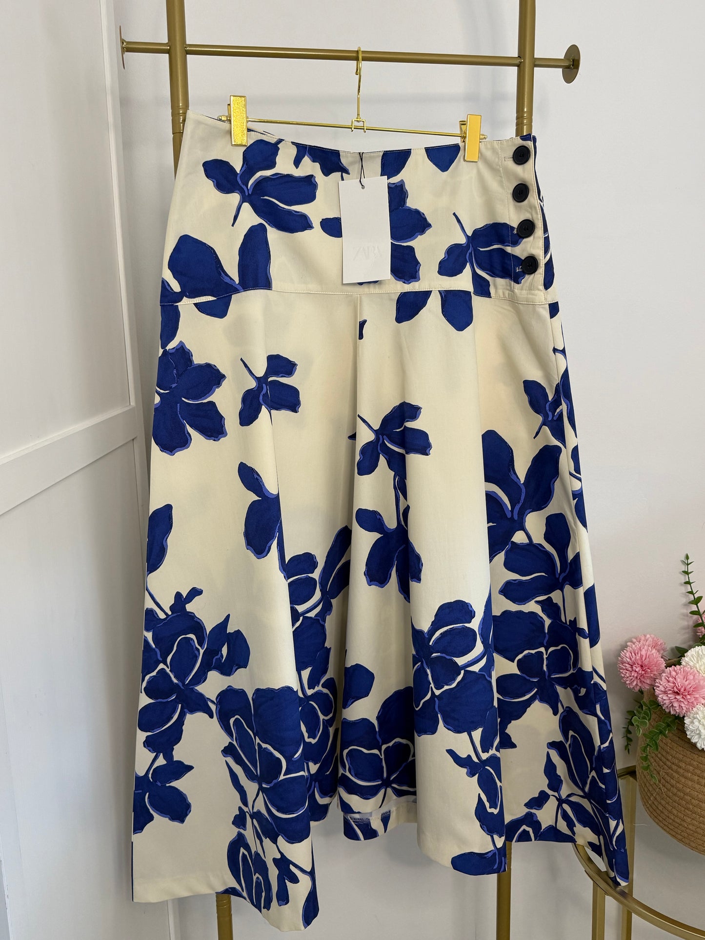 Zara Floral Midi Skirt