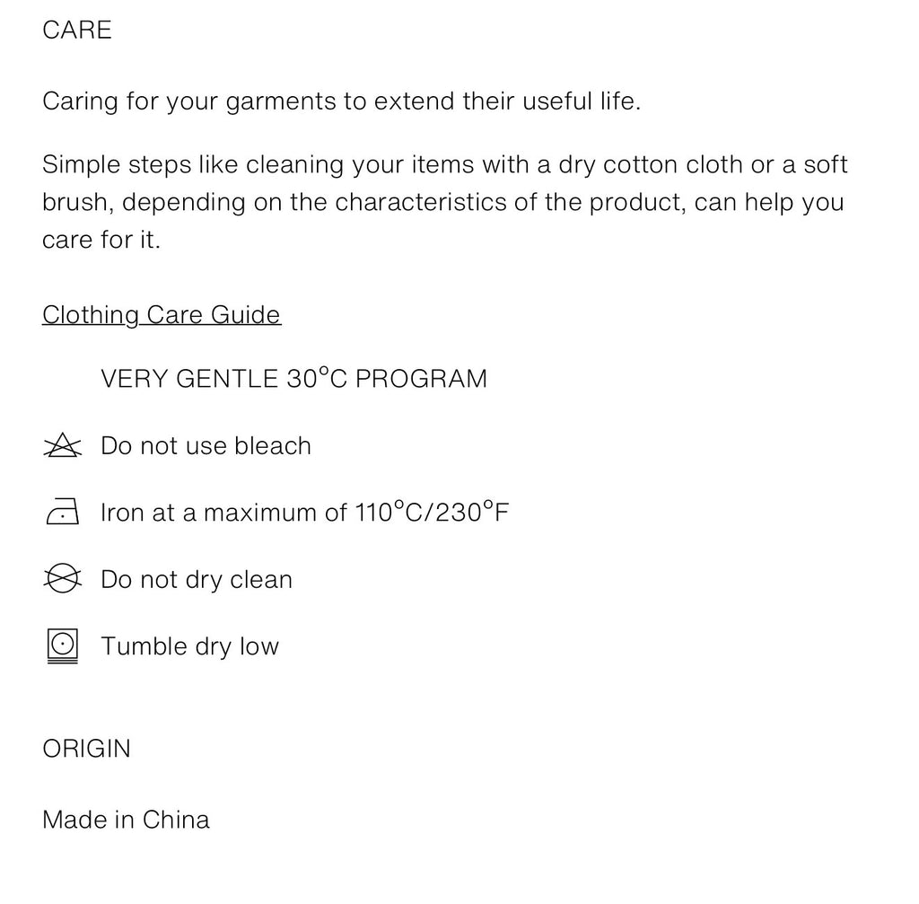     Zara grey belted knit jumper care instructions