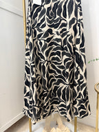 Printed Linen Halter Neck Midi Dress