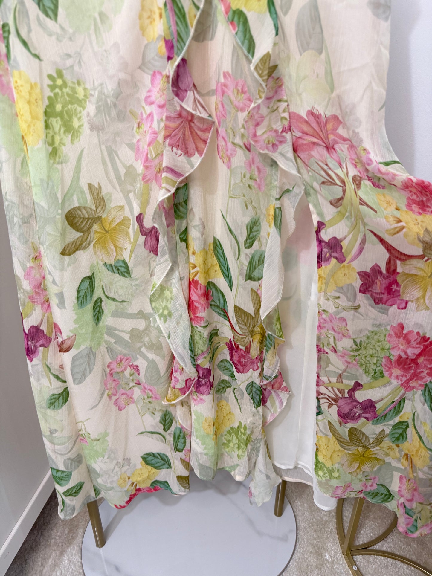 Zara Floral Cut out Midi Dress