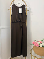 Zara brown Sleeveless Midi dress 7969/232
