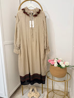 Printed Long Sleeves Midi Dress
