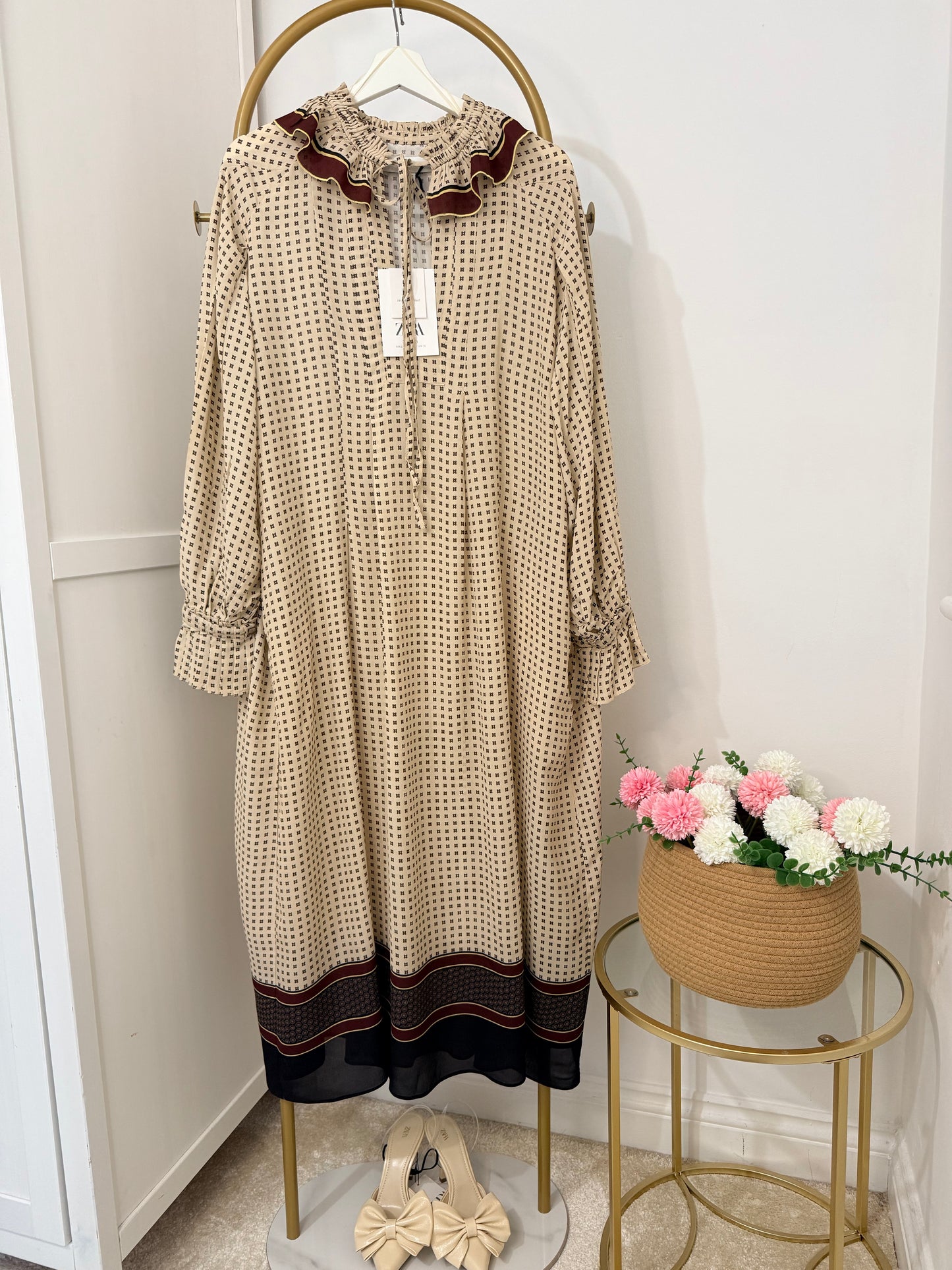 Zara Studio Printed Midi Dress