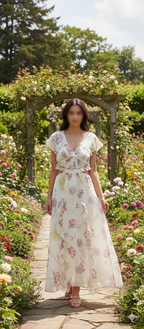 Zara Floral Cut Out Midi Dress 8730/111