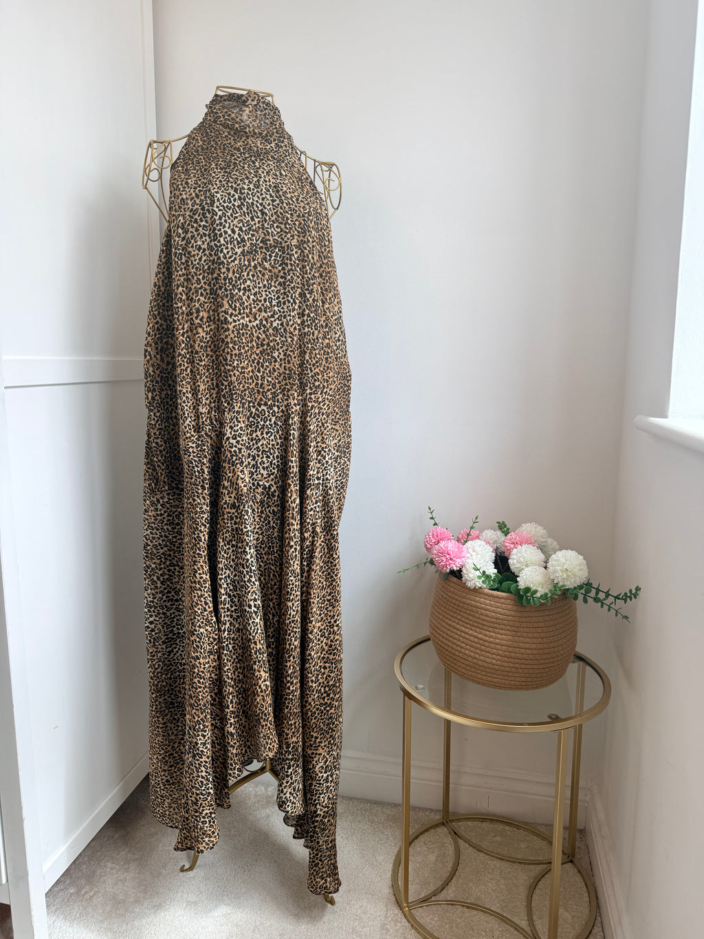 Zara Animal Print Asymmetric Halter Dress  8753/008