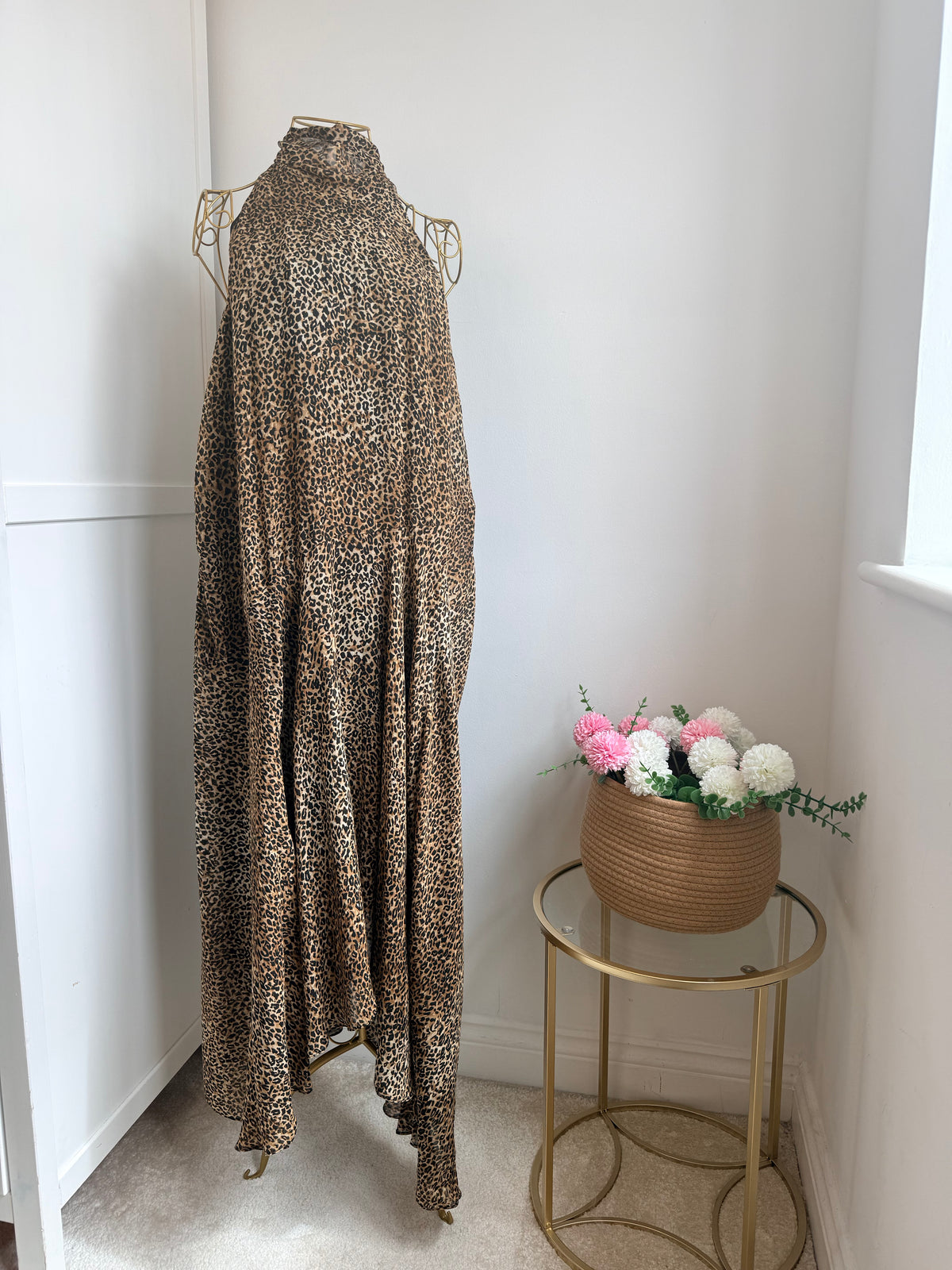 Zara Animal Print Asymmetric Halter Dress  8753/008