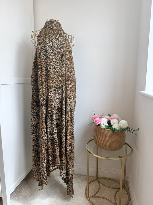Zara Animal Print Asymmetric Halter Dress  8753/008