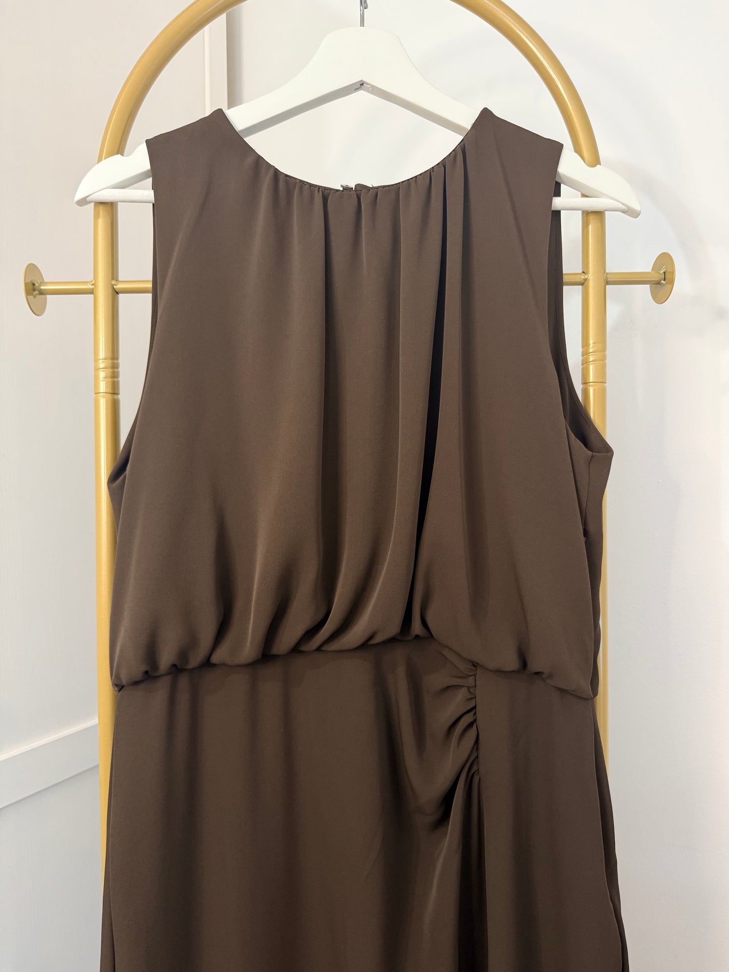 Zara brown Sleeveless Midi dress 7969/232