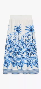 Printed Co Ord Set Blouse and Skirt