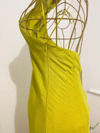 Lime Halter Neck Midi Dress