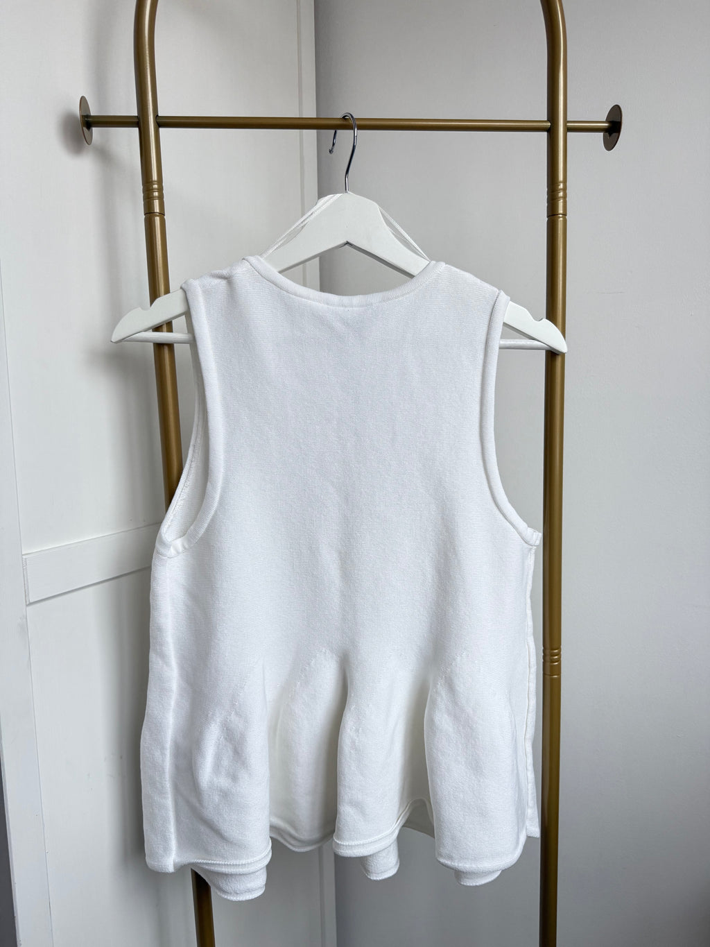 zara White Knit Peplum Top 4331/021