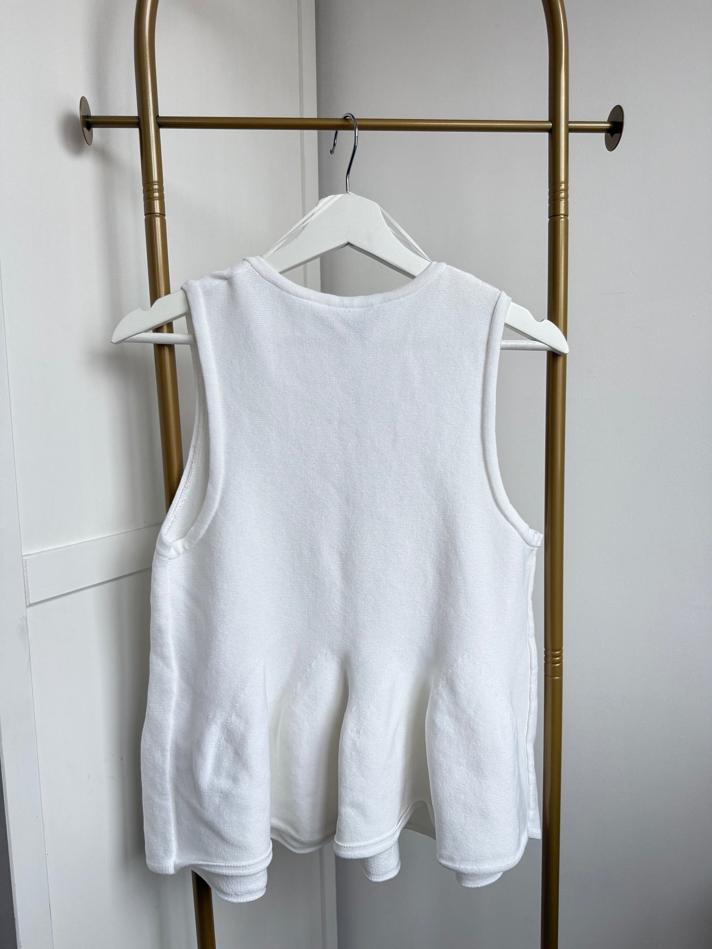 zara White Knit Peplum Top 4331/021
