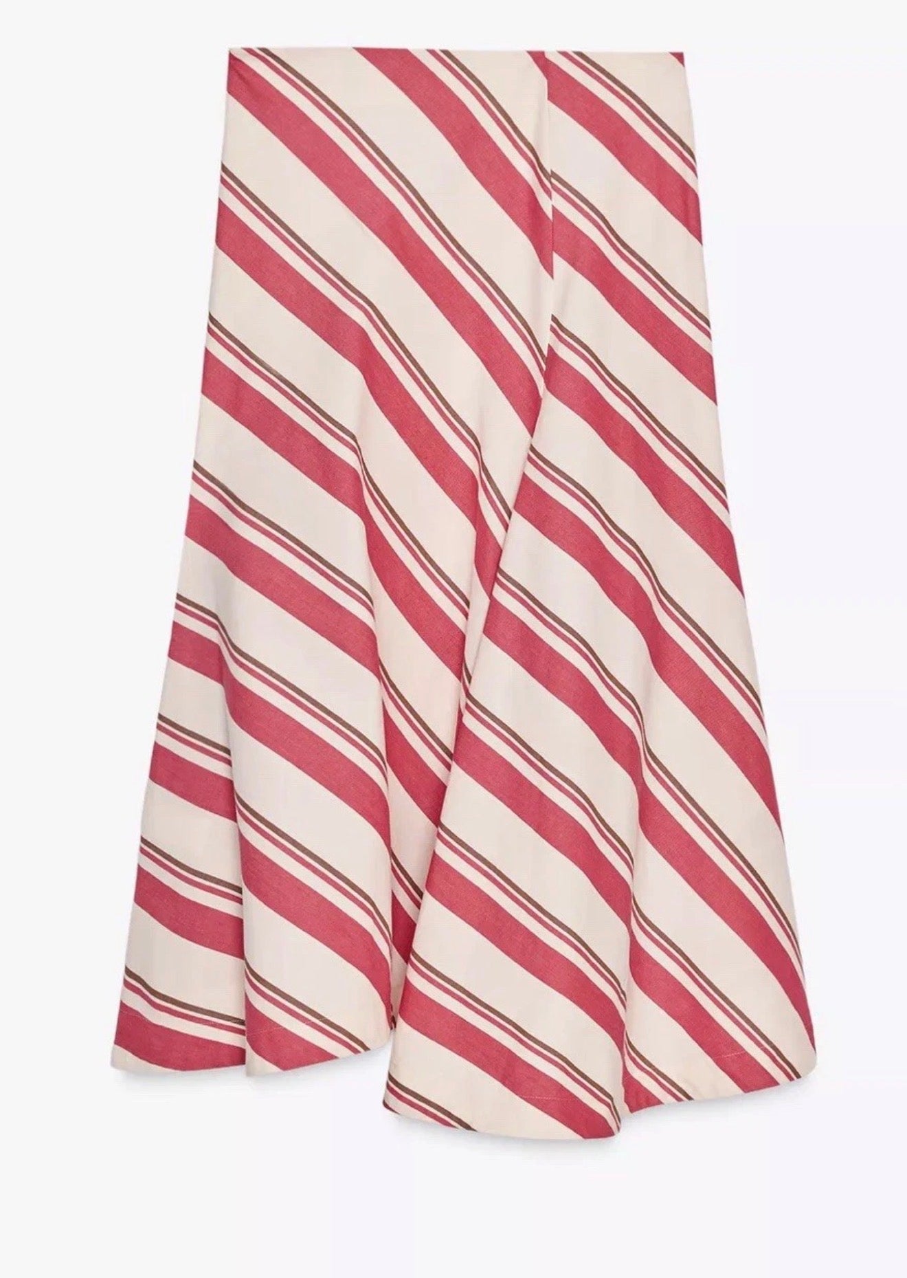 Zara striped asymmetrical midi skirt 4437/243