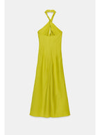 Lime Halter Neck Midi Dress