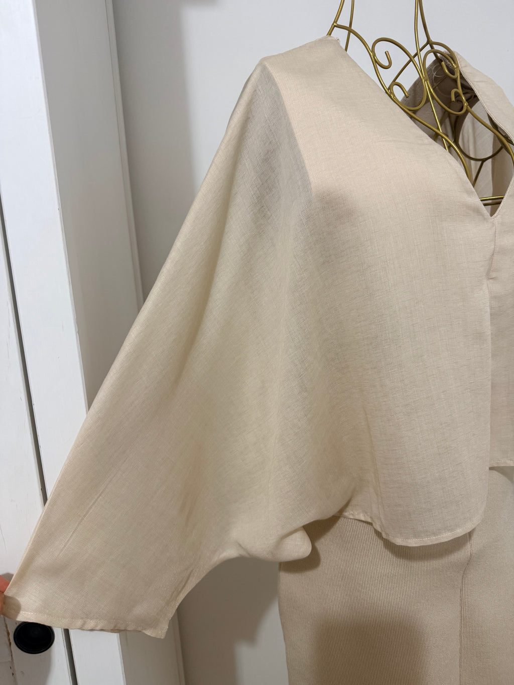 Beige Co Ord Set Top and Skirt