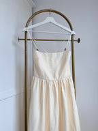 Cream Linen Sleeveless Midi Dress