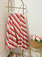 Zara Striped Asymmetric Midi Skirt 4437/243