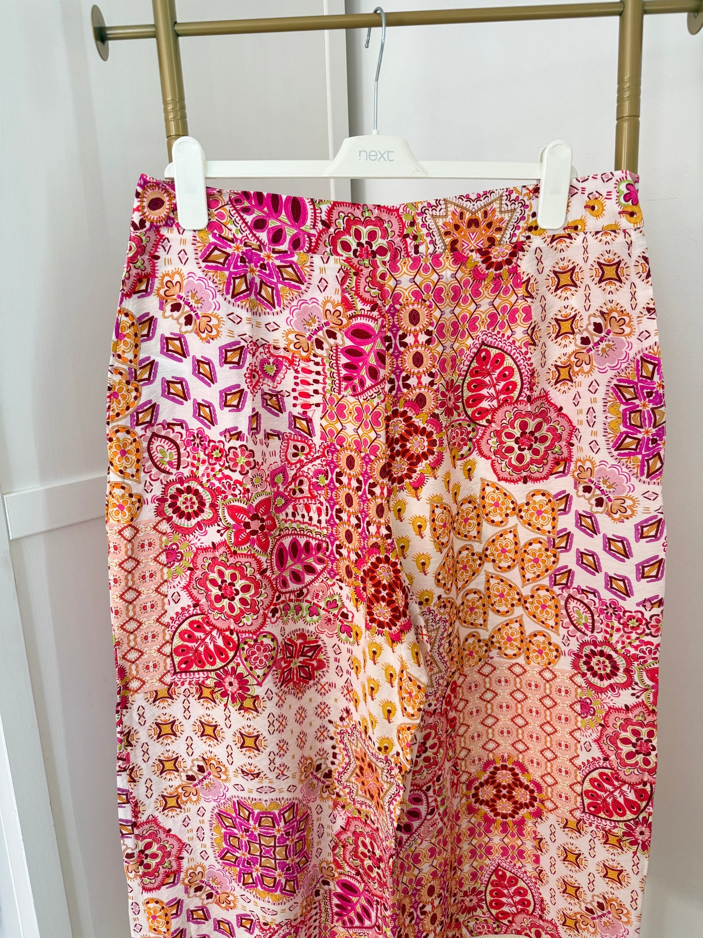 Zara printed crochet cropped trousers