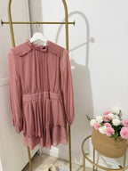 Zara pale pink ruffle mini dress 5029/172