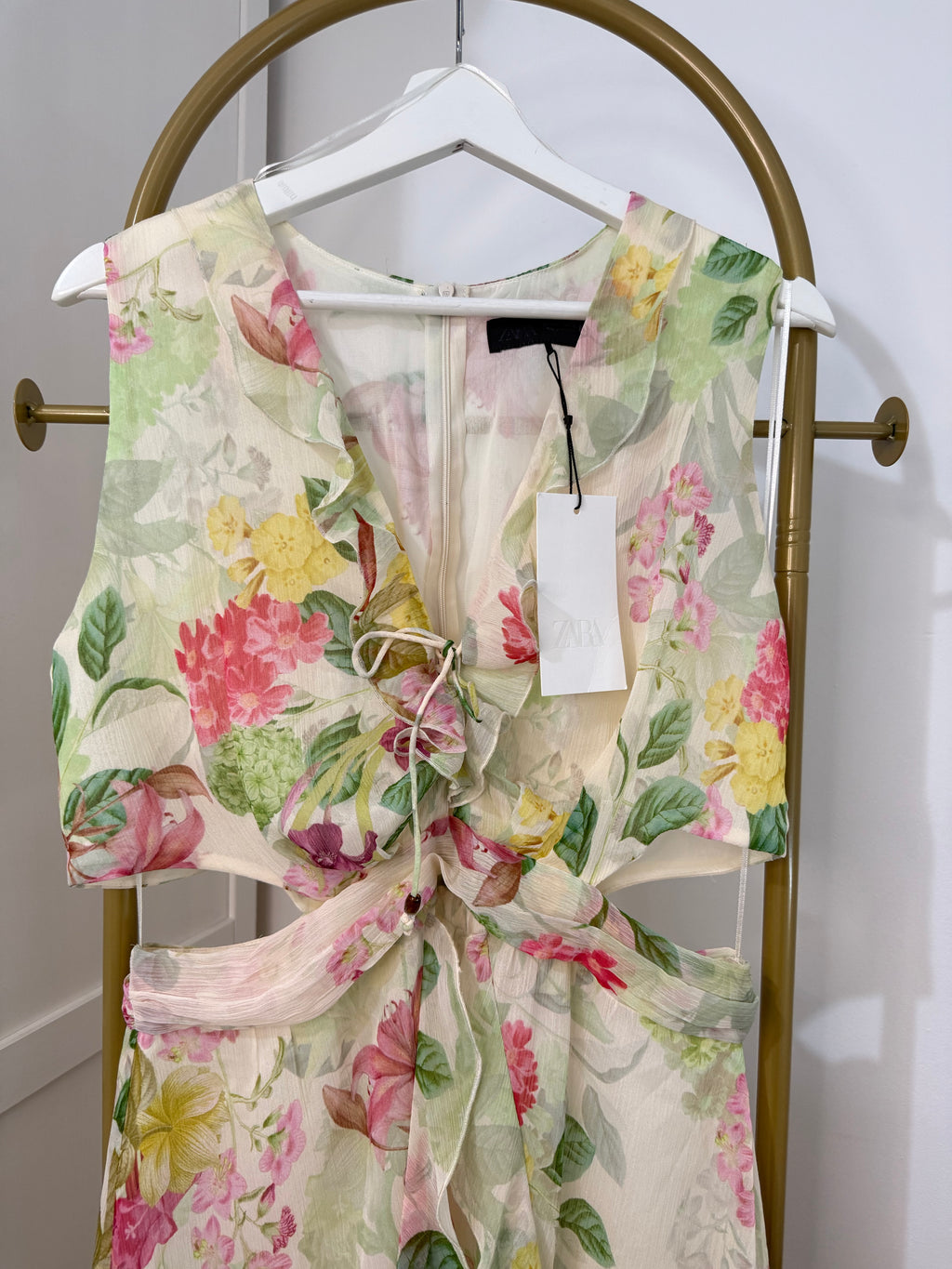 Zara Floral Cut out Midi Dress 3468/317