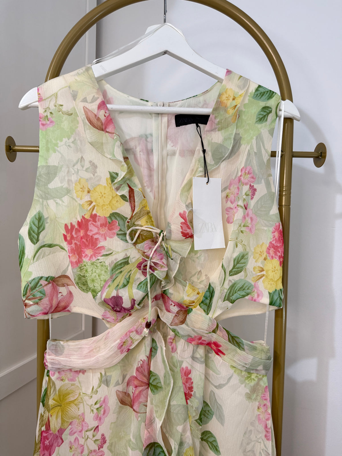 Zara Floral Cut out Midi Dress 3468/317