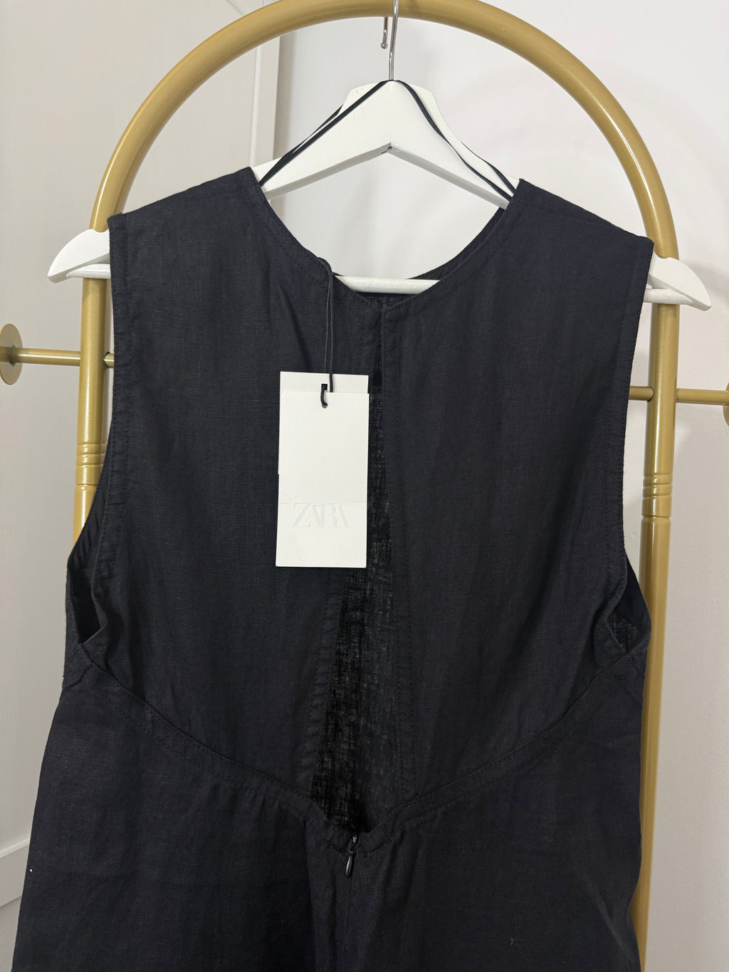 Zara Black Linen Midi Dress 2731/094