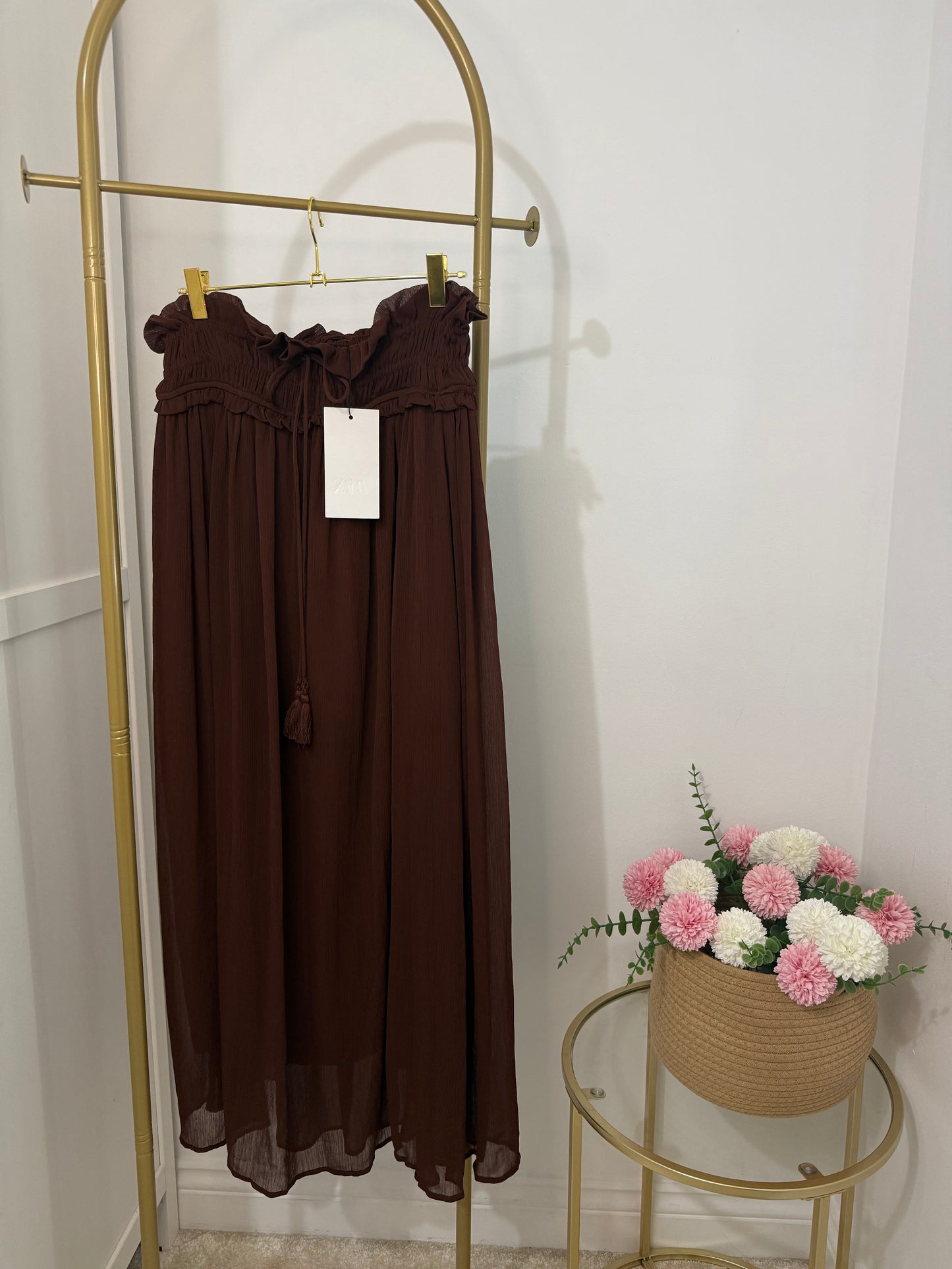 Zara brown midi skirt 5029/078