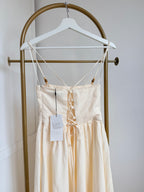 Cream Linen Sleeveless Midi Dress