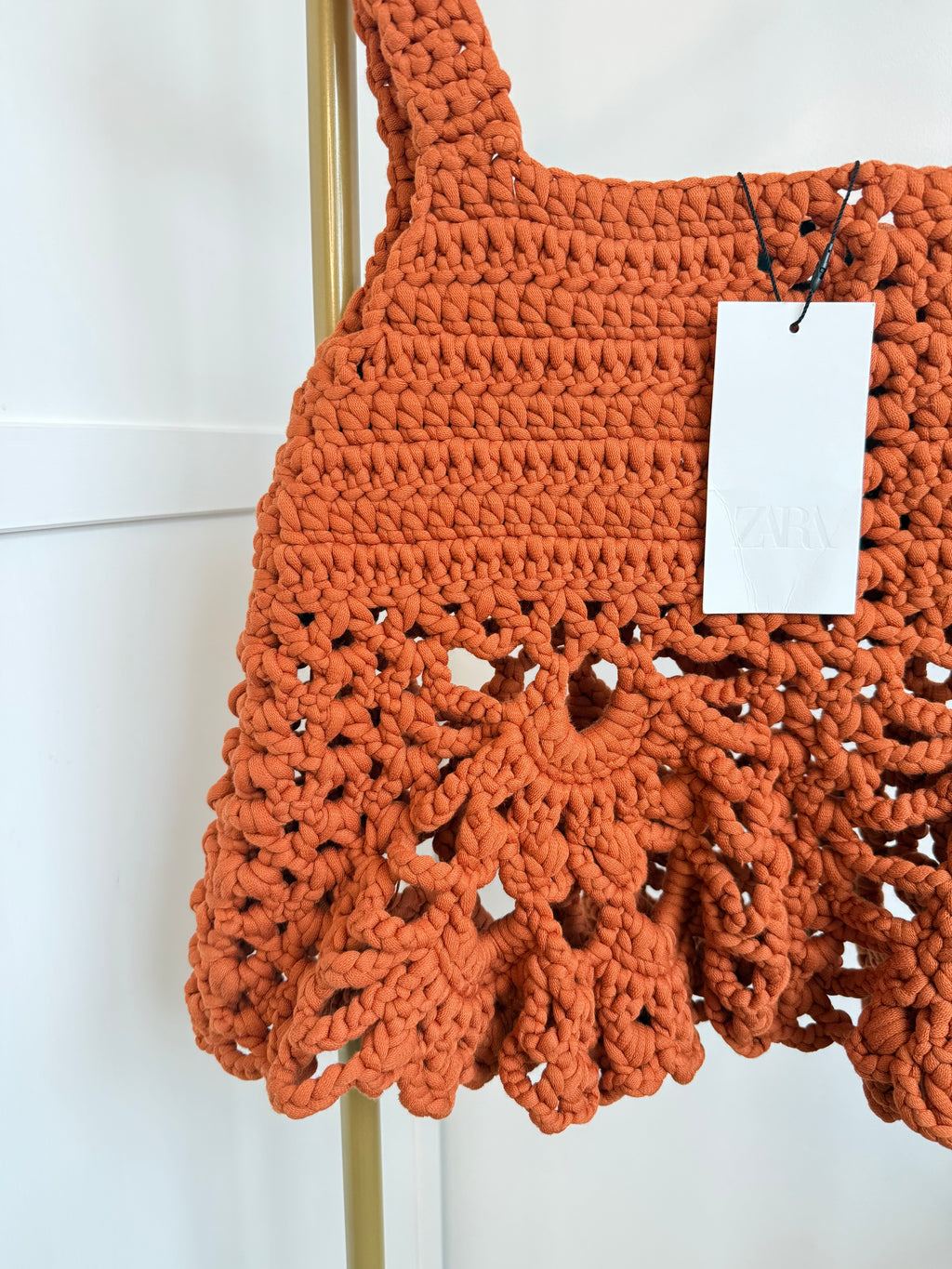 Zara Orange Chunky Knit Top 0021/020