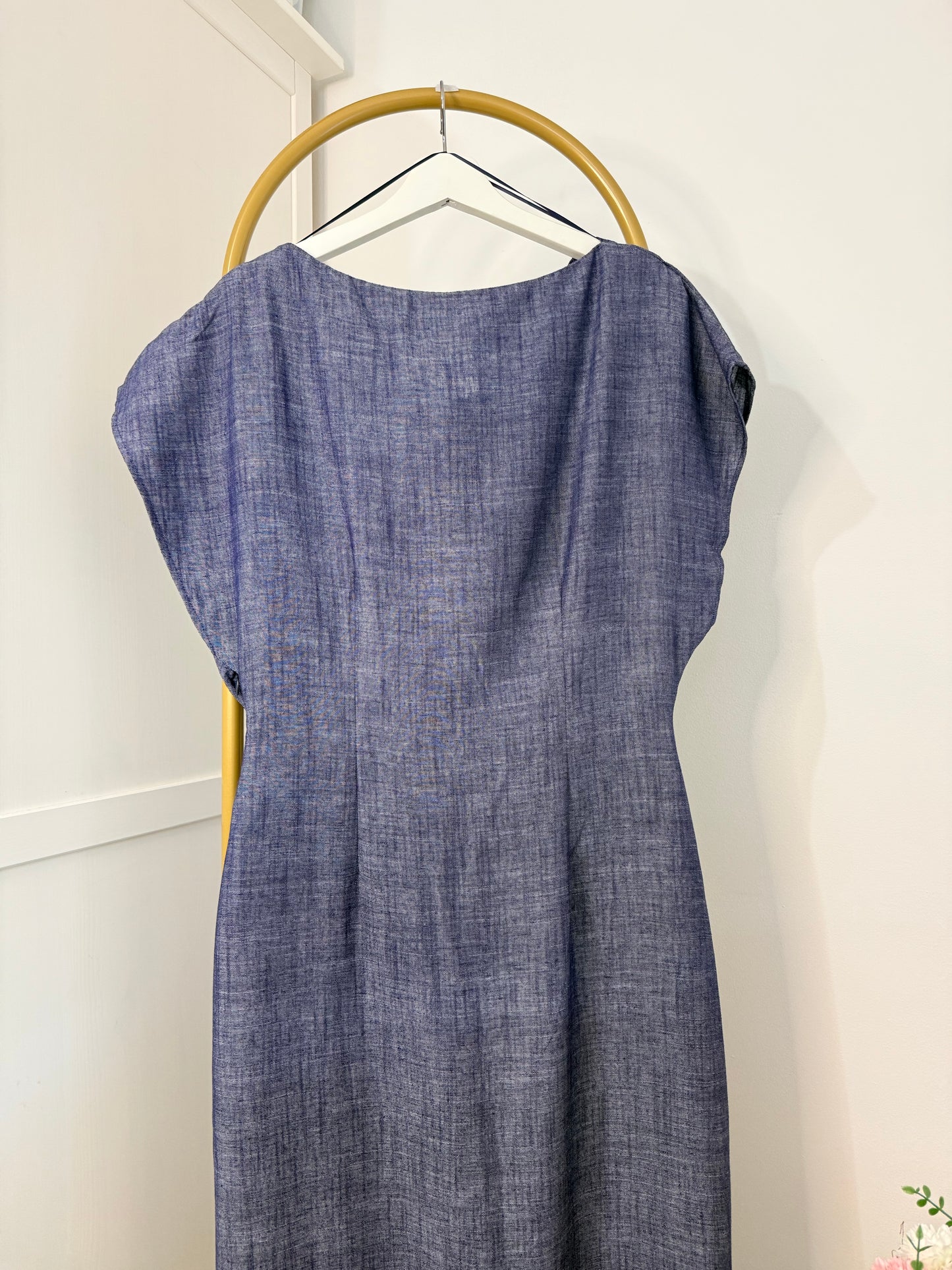 Zara blue short sleeves midi dress 3720/787