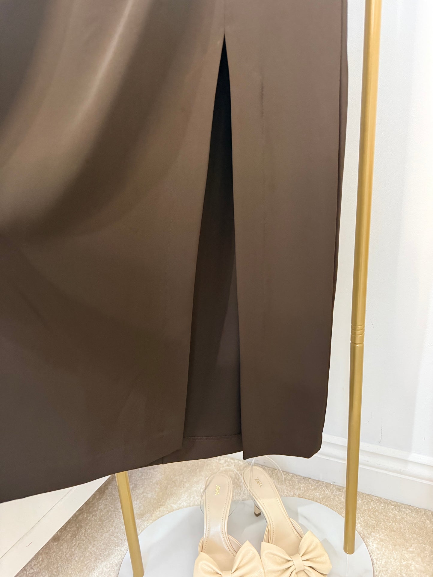Zara brown Sleeveless Midi dress 7969/232