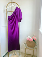 Zara purple satin midi dress 2896/399