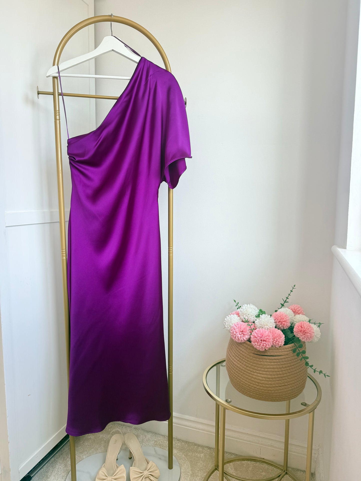 Zara purple satin midi dress 2896/399