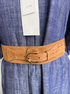 Zara blue short sleeves linen shirt dress 4745/031