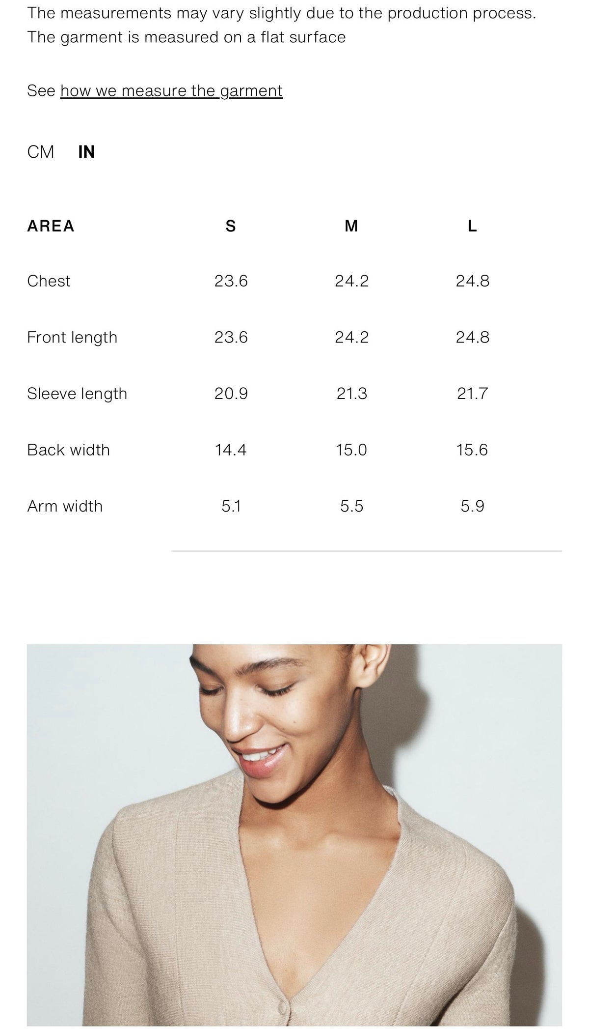     Zara beige knit peplum cardigan size guide