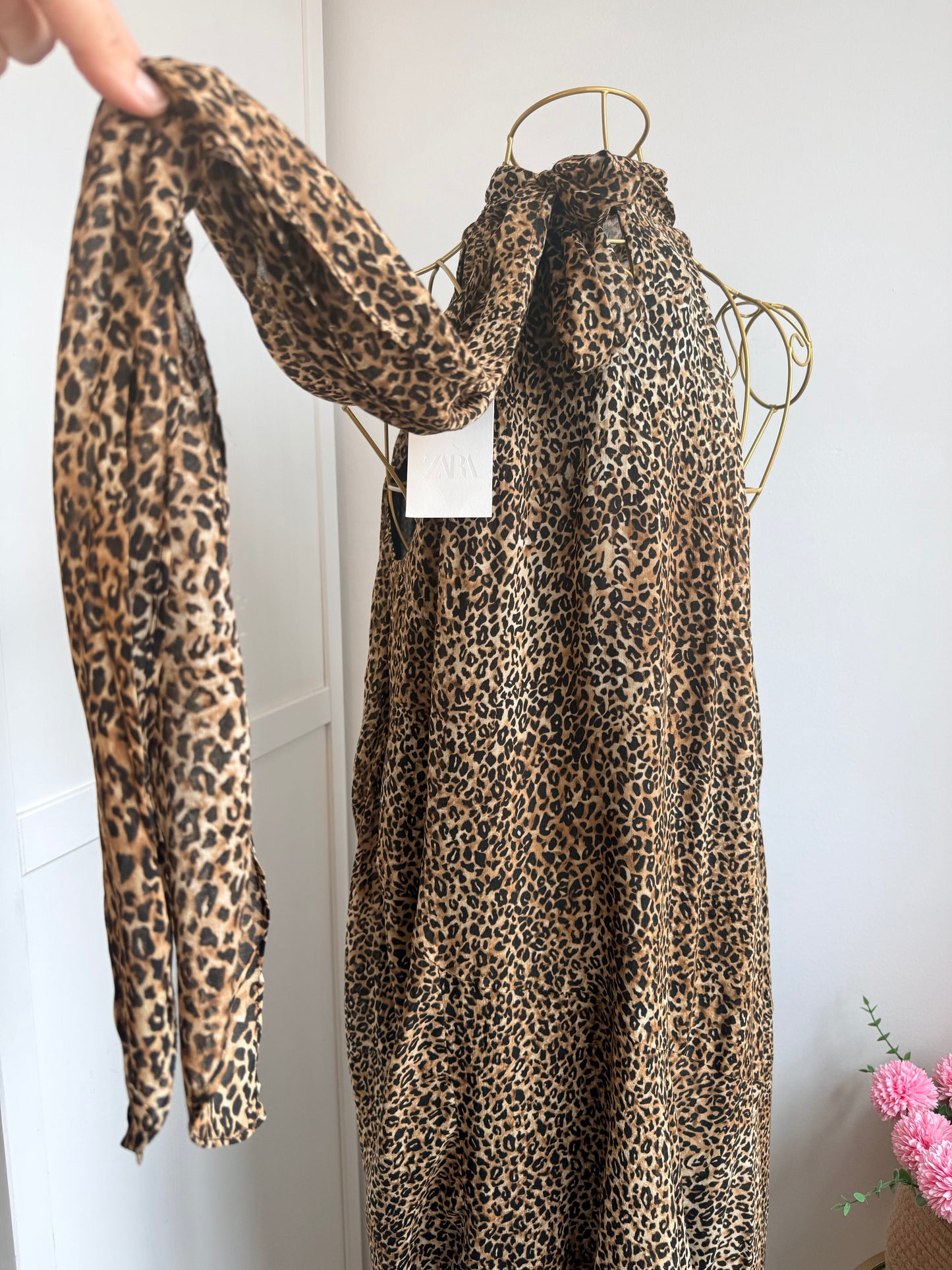 Zara Animal Print Asymmetric Halter Dress  8753/008