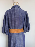 Zara blue short sleeves linen shirt dress 4745/031