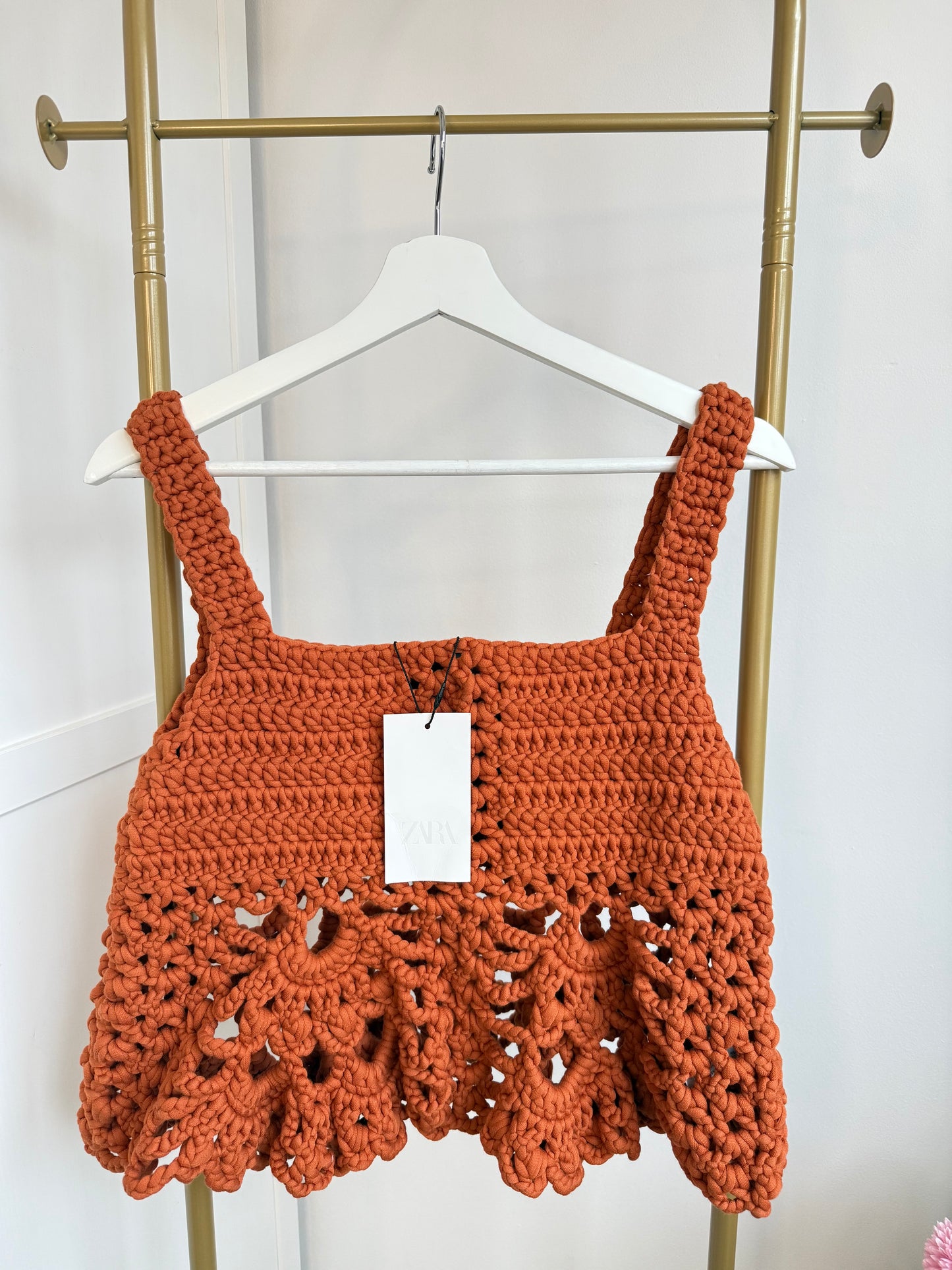Zara Orange Chunky Knit Top 0021/020