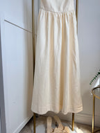 Cream Linen Sleeveless Midi Dress
