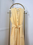 Zara Yellow Sleeveless Poplin Belted Midi Dress 5029/128
