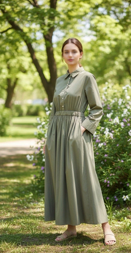 Zara khaki midi dress